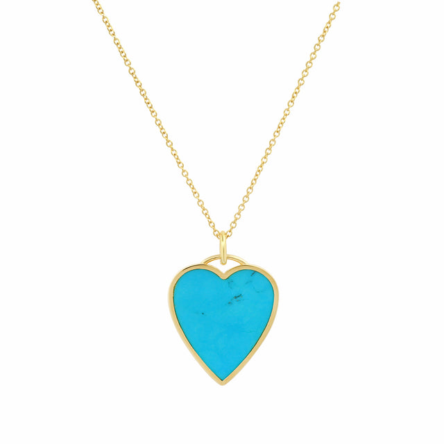 Turquoise Inlay Heart Necklace