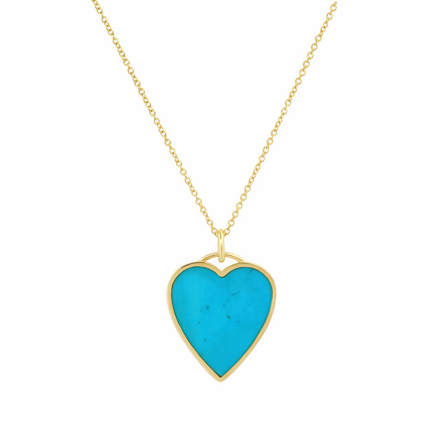 Turquoise Inlay Heart Necklace