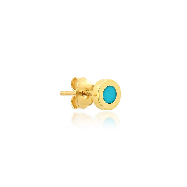 Turquoise Inlay Circle Studs
