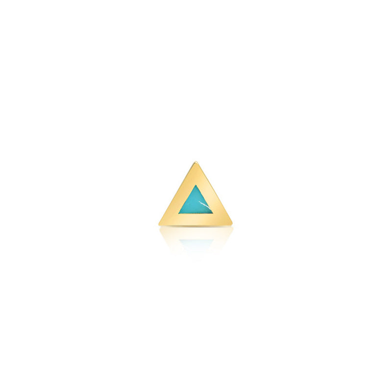 Single Turquoise Inlay Triangle Stud