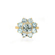 Statement Aquamarine Flower Ring with Diamond Accent