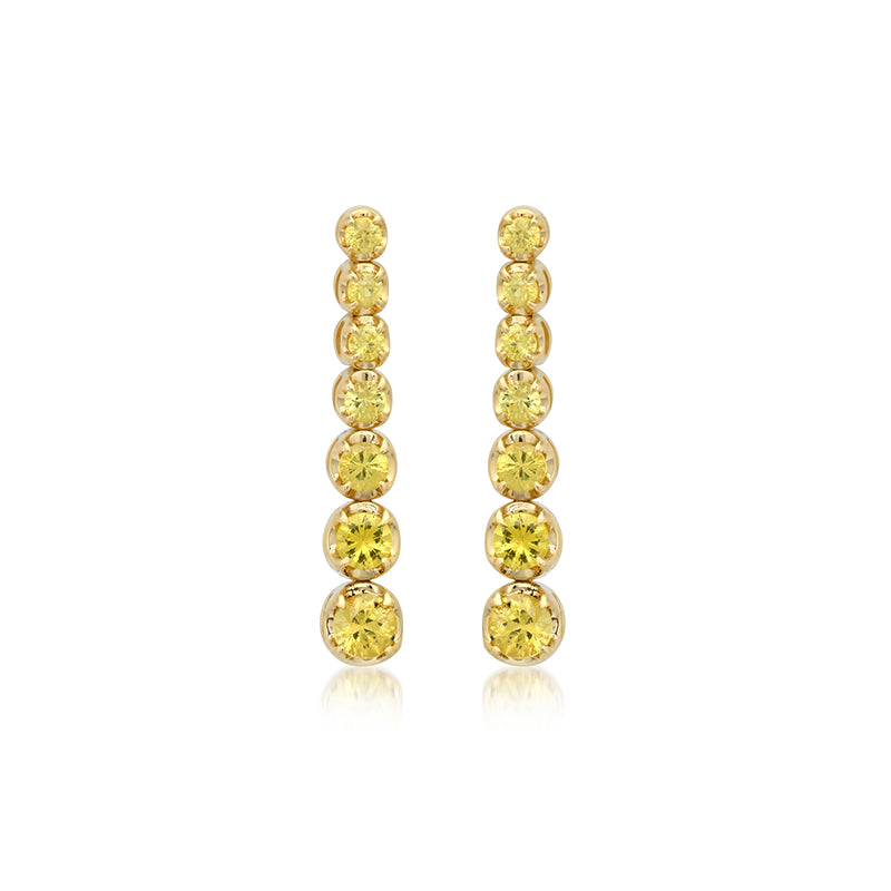 Graduated Yellow Sapphire Tennis Studs