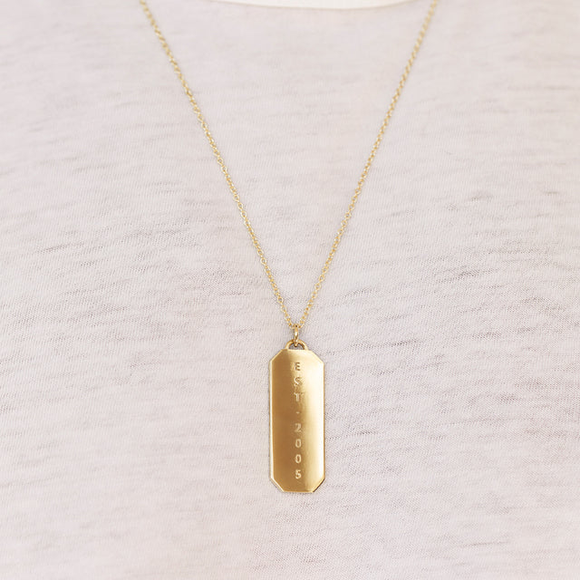 Nameplate Tag Pendant Necklace
