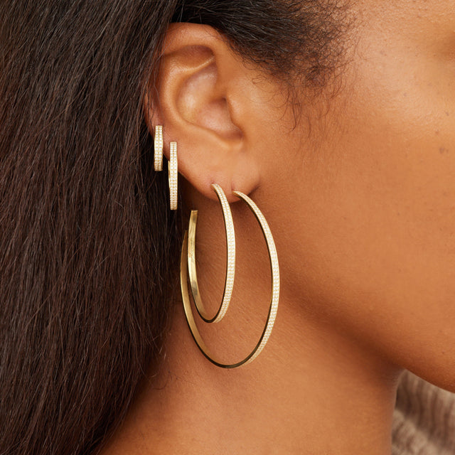 Mini Diamond Ellen Hoops