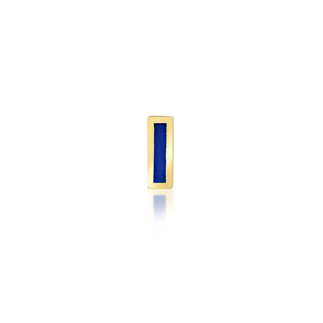 Single Lapis Inlay Bar Stud