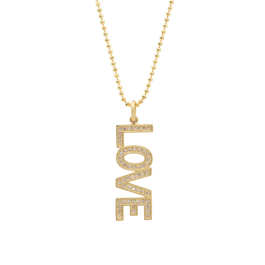 Diamond Uppercase Love Pendant Necklace