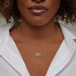 Medium Diamond Open Evil Eye Necklace with Turquoise Center