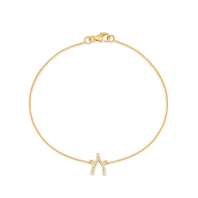Diamond Mini Wishbone Bracelet