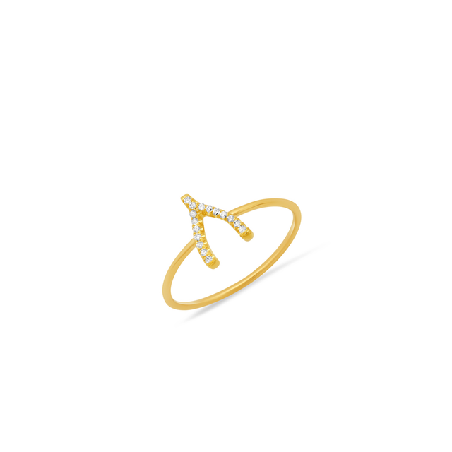 Diamond Mini Wishbone Ring
