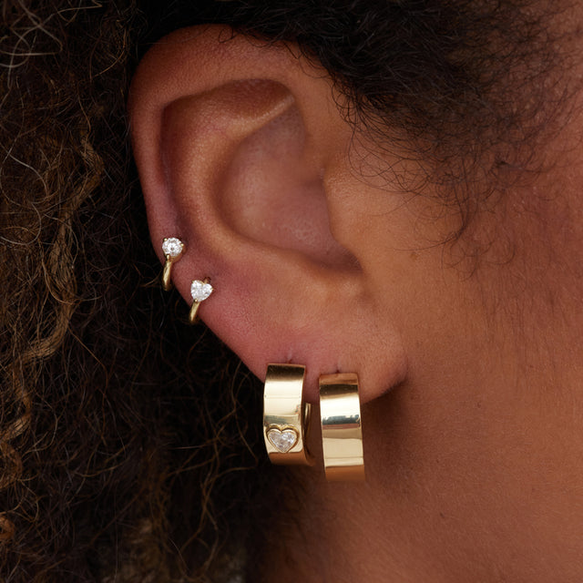 Cartilage Hoop With Heart-Cut Diamond Accent