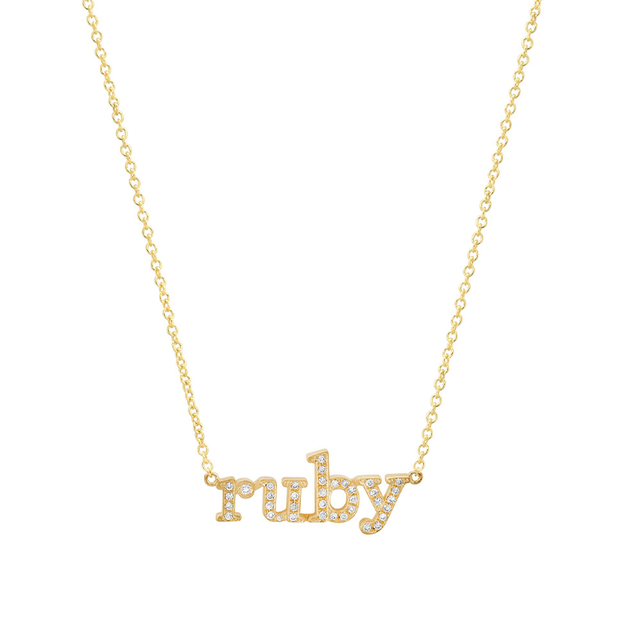 Custom Diamond Lowercase Word Necklace
