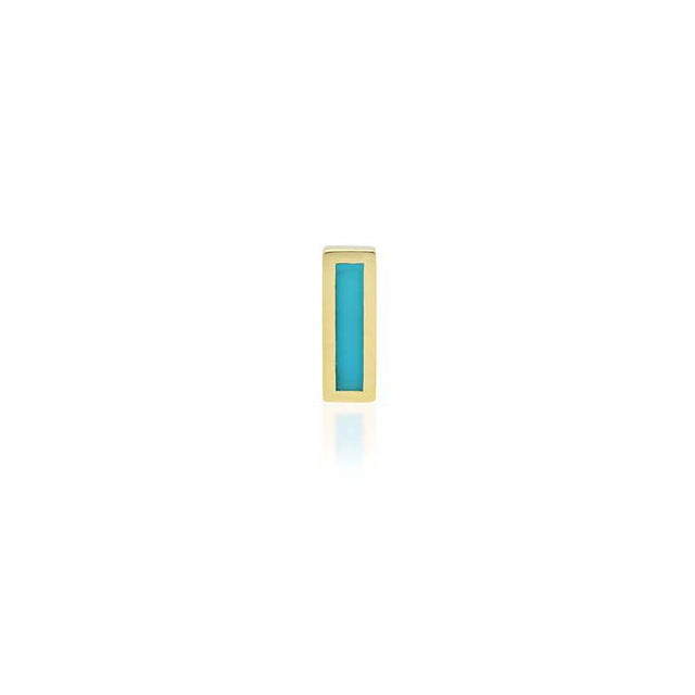 Single Turquoise Inlay Bar Stud