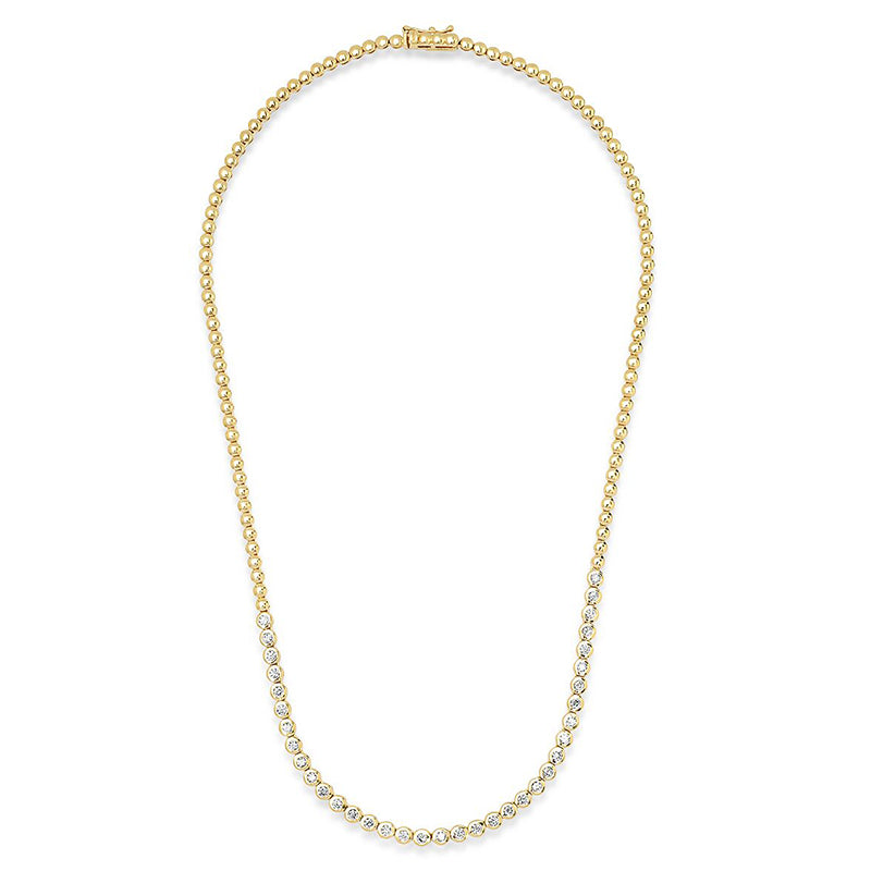 1/3 Diamond Mini Bezel Tennis Necklace