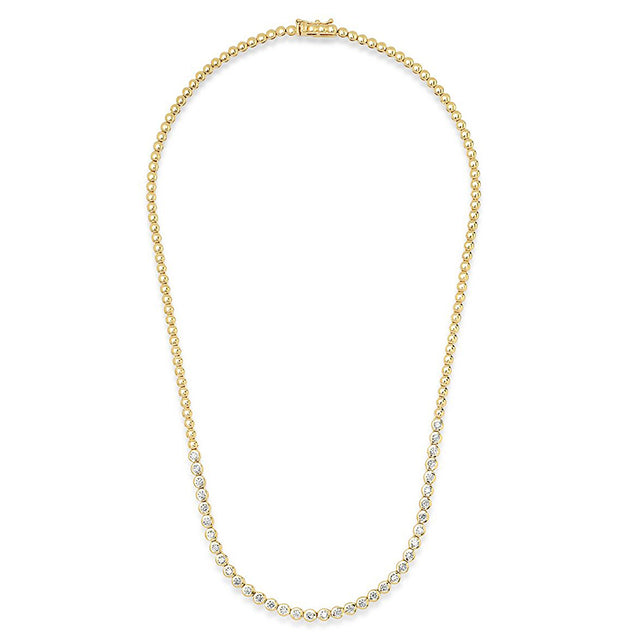 1/3 Diamond Bezel Tennis Necklace