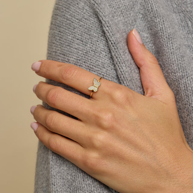Diamond Butterfly Ring