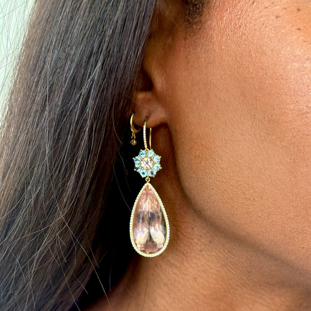 One-of-a-Kind Flower and Teardrop Earrings