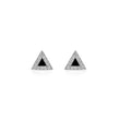 White Gold Onyx Inlay Triangle Studs with Diamonds