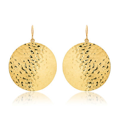 Large Hammered Disc Earrings