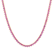 3-Prong Pink Sapphire Tennis Necklace