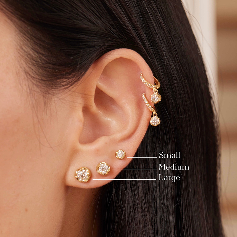 Medium Illusion Set Diamond Studs