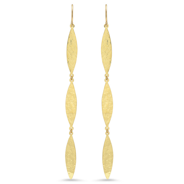 3 Hammered Marquise Earrings