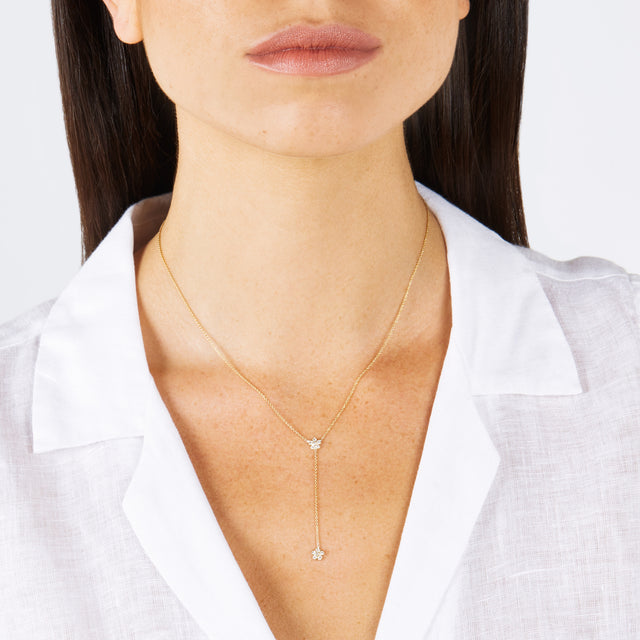 Diamond Flower Lariat