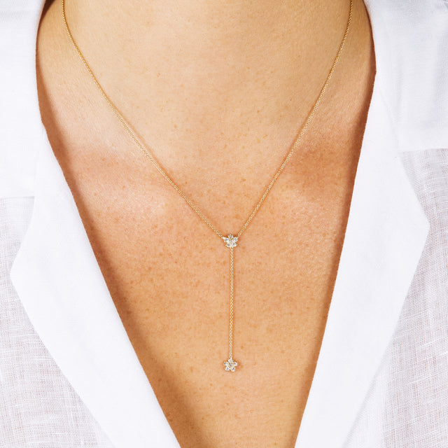 Diamond Flower Lariat