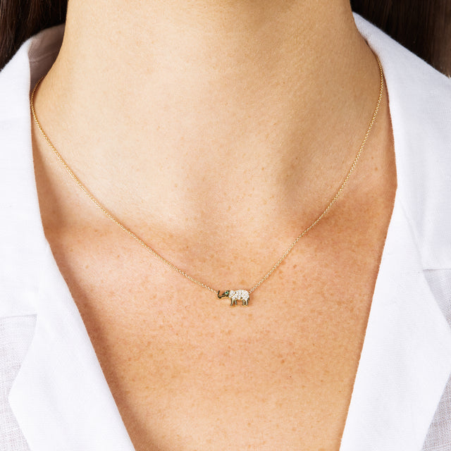 Diamond Mini Elephant Necklace