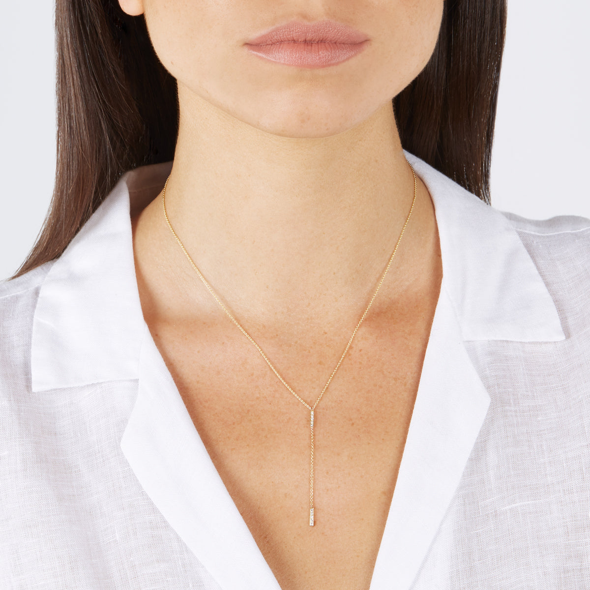 Diamond Short Bar Lariat
