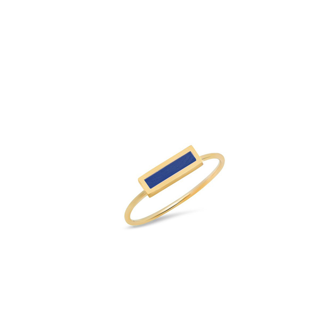 Lapis Inlay Bar Ring