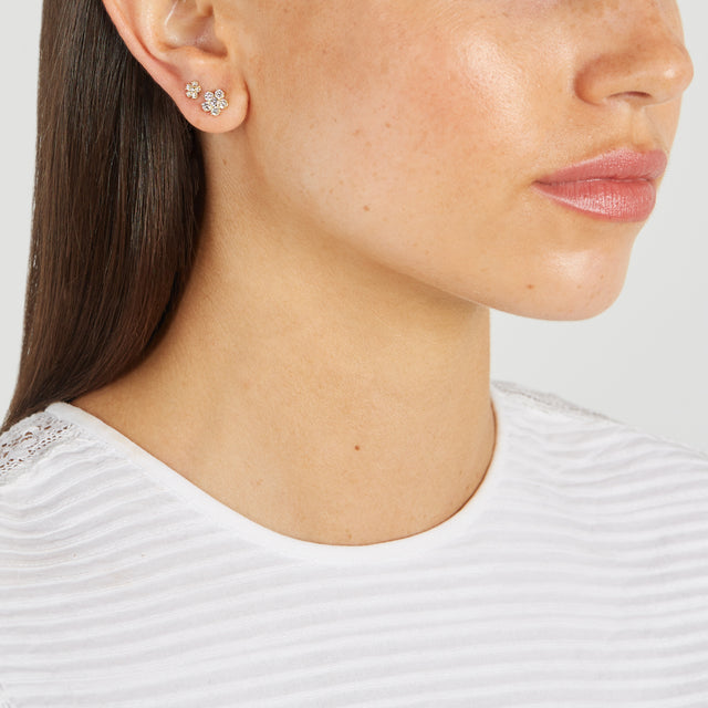 Large Diamond Flower Studs