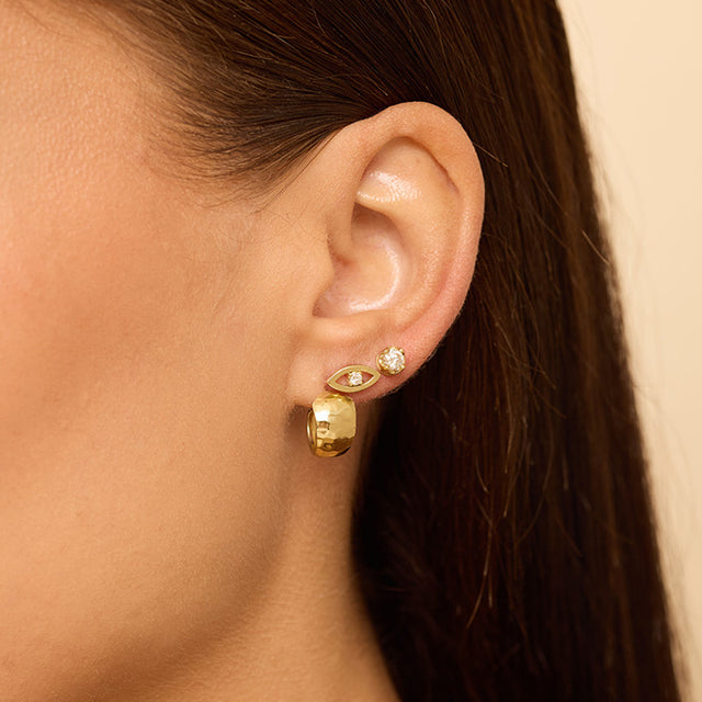 Mini Hammered Tapered Hoops