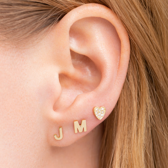 Mini Uppercase Letter Stud