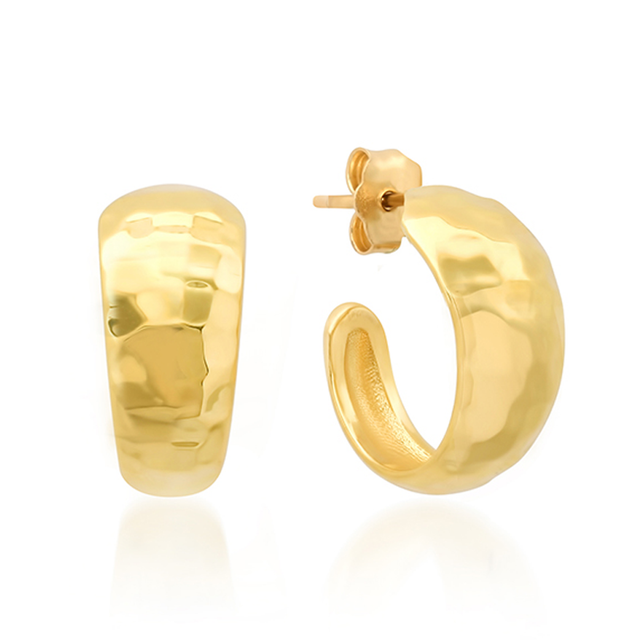 Small Hammered Tapered Hoops