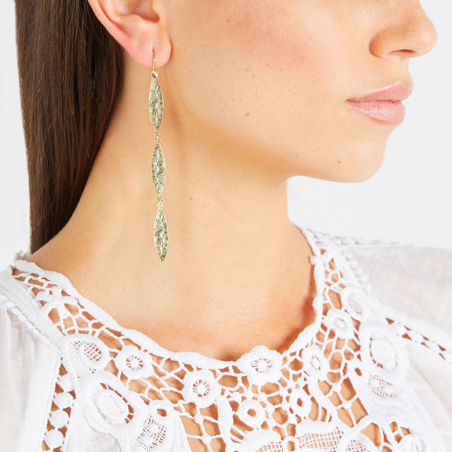 3 Hammered Marquise Earrings