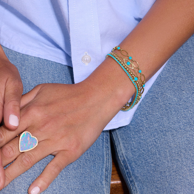 4-Prong Turquoise Tennis Bracelet