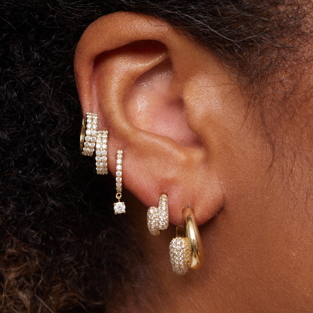 Mini Diamond Double Dome Hoops