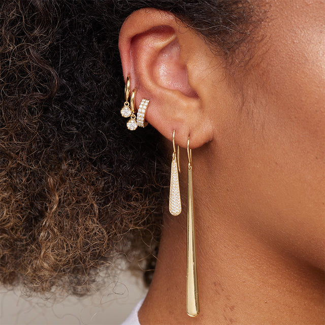 Long Dome Drop Earrings