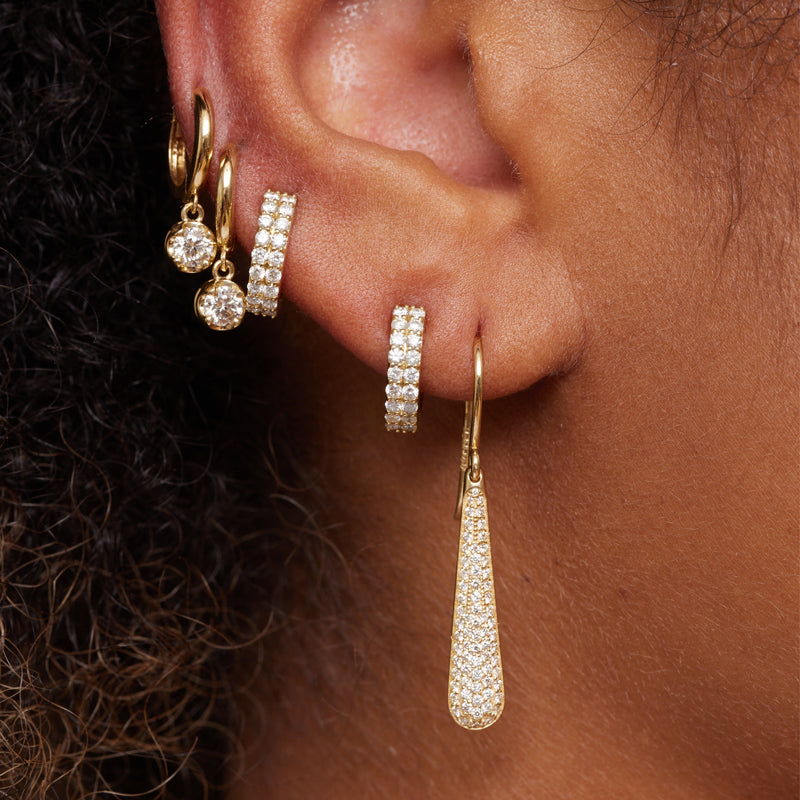Diamond Dome Drop Earrings