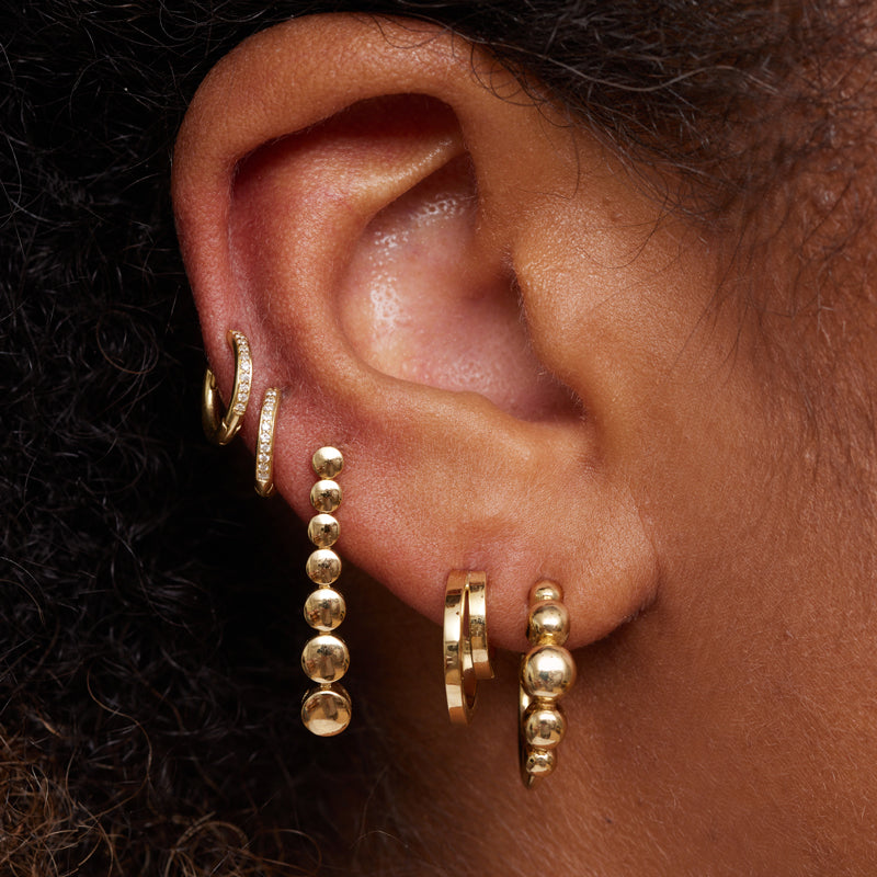 Graduated Hoops Small Graduated Bezel Hoops for Women | Jennifer Meyer