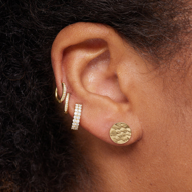 Mini Hammered Disc Studs