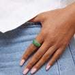 Large Emerald Dome Ring