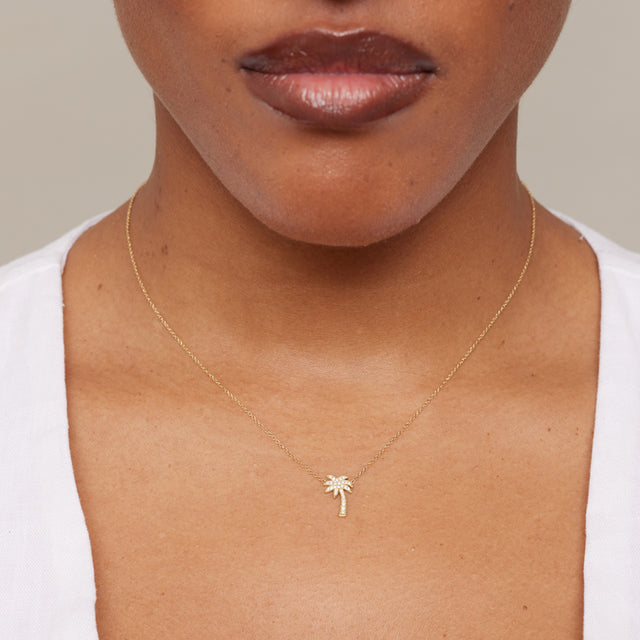 Mini Diamond Palm Tree Necklace
