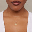 Horseshoe Pendant Necklace with Diamond Accents