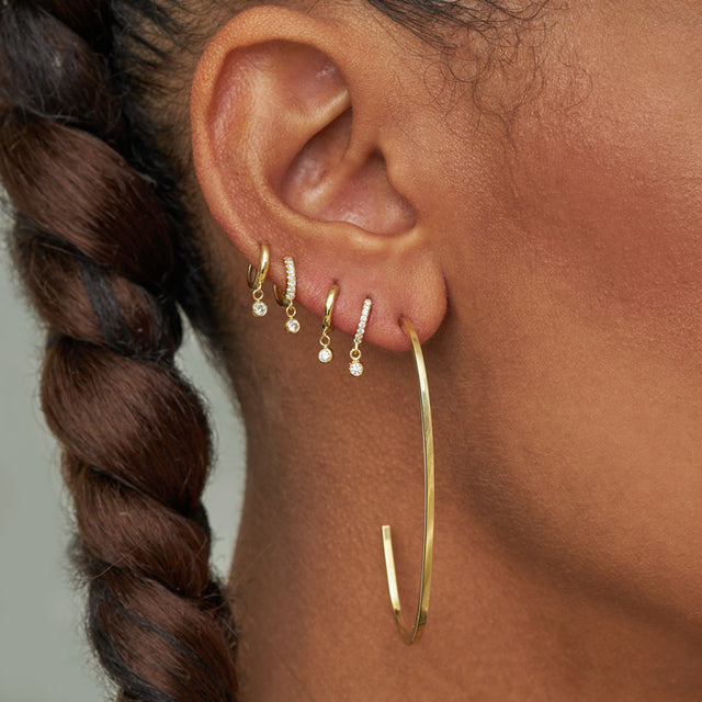 Large Elongated Edith Link Hoops