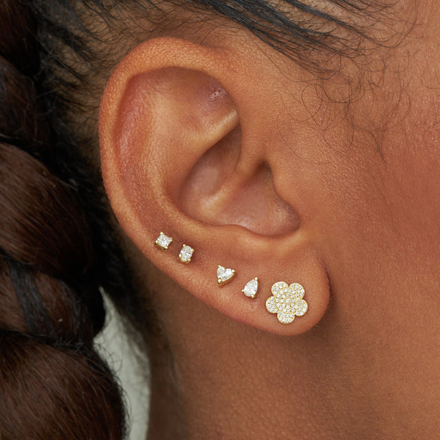 Large Diamond Daisy Studs