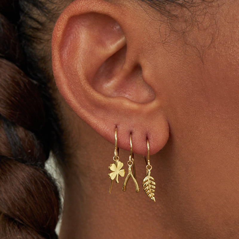 Mini Wishbone Drop Earrings