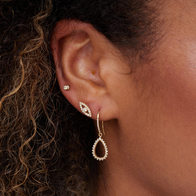 Single Marquise-Cut Diamond Stud