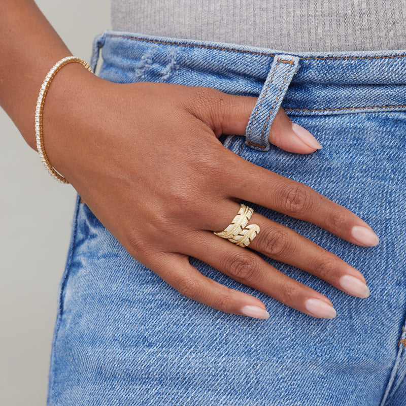 Mundskyl Levere tør Diamond Wrap Leaf Ring for Women | Jennifer Meyer