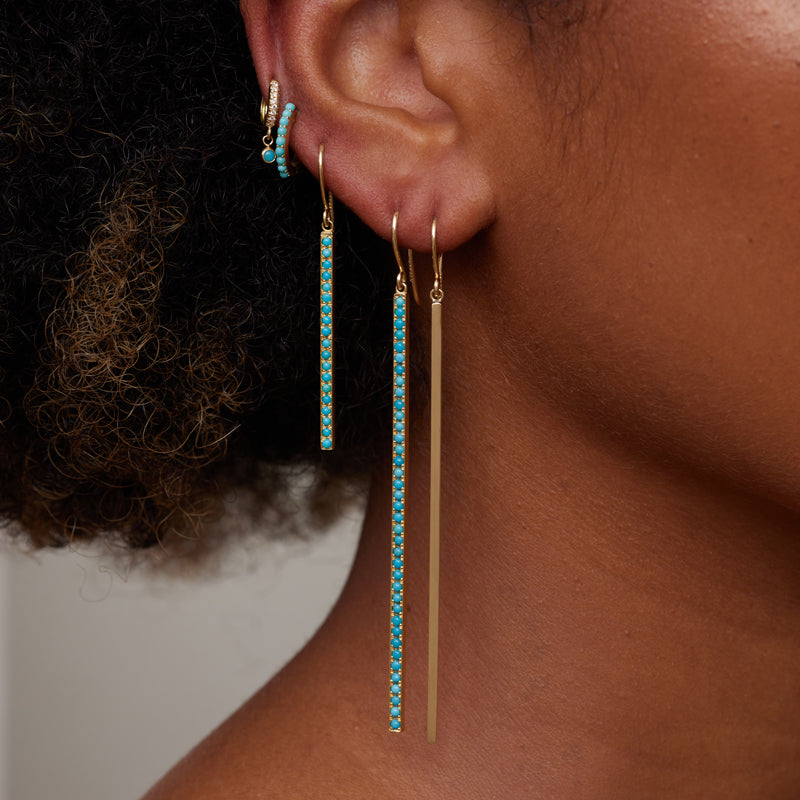 Turquoise Extra Long Stick Earrings